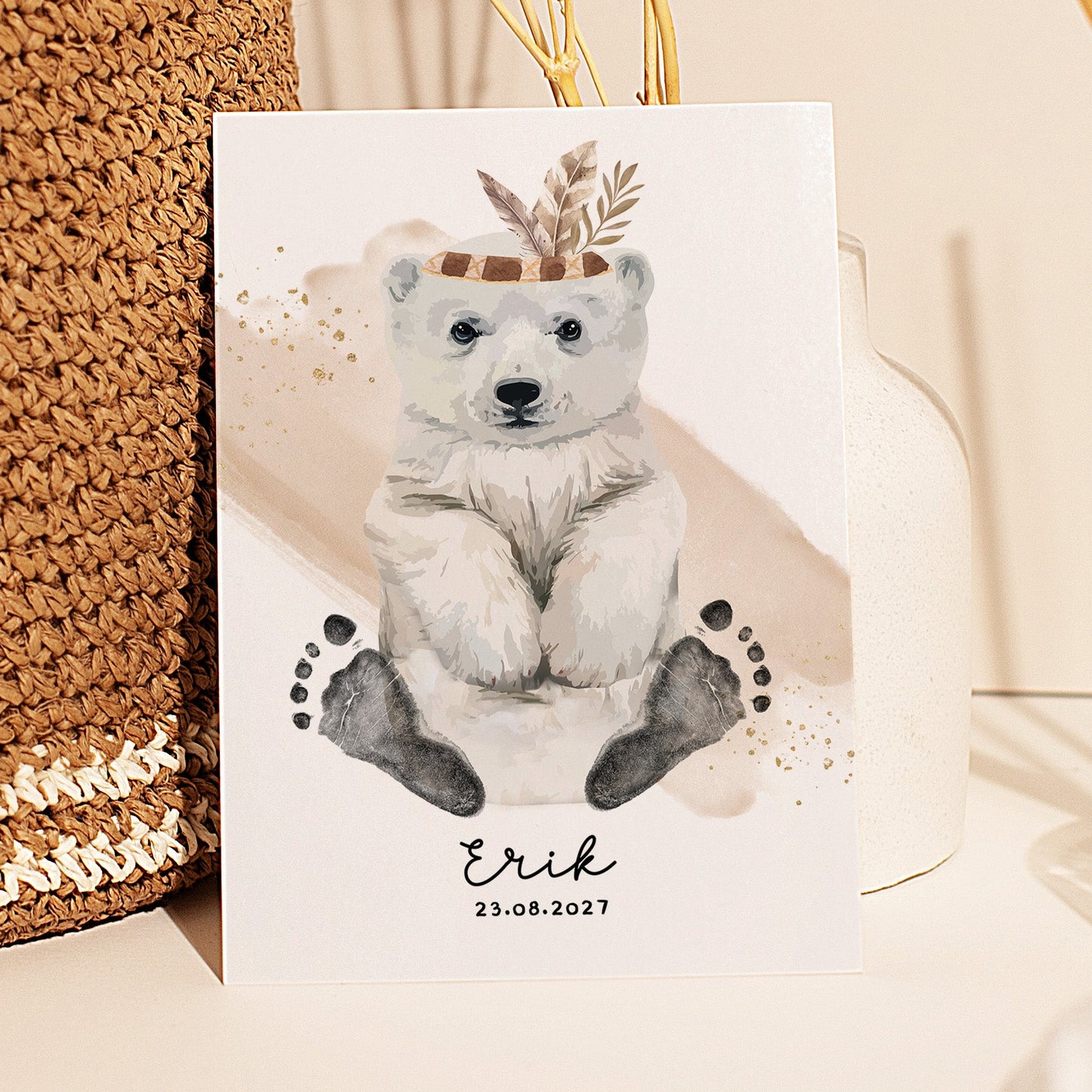 Fußabdruck Poster „Eisbär“ – personalisierbar