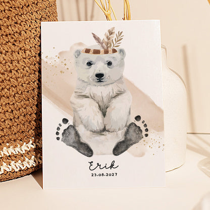 Fußabdruck Poster „Eisbär“ – personalisierbar