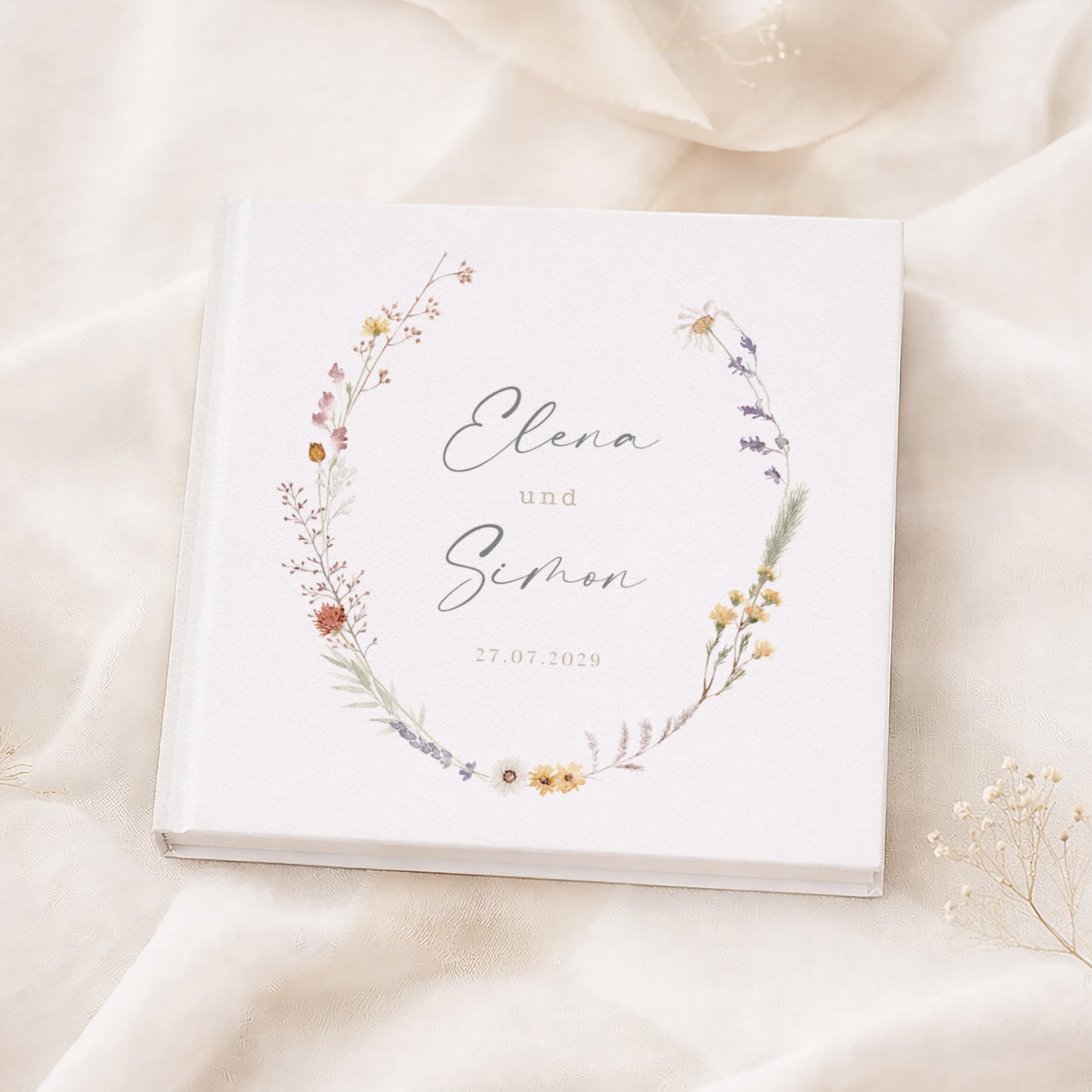 Personalisiertes Gästebuch Hochzeit – Wildblumen