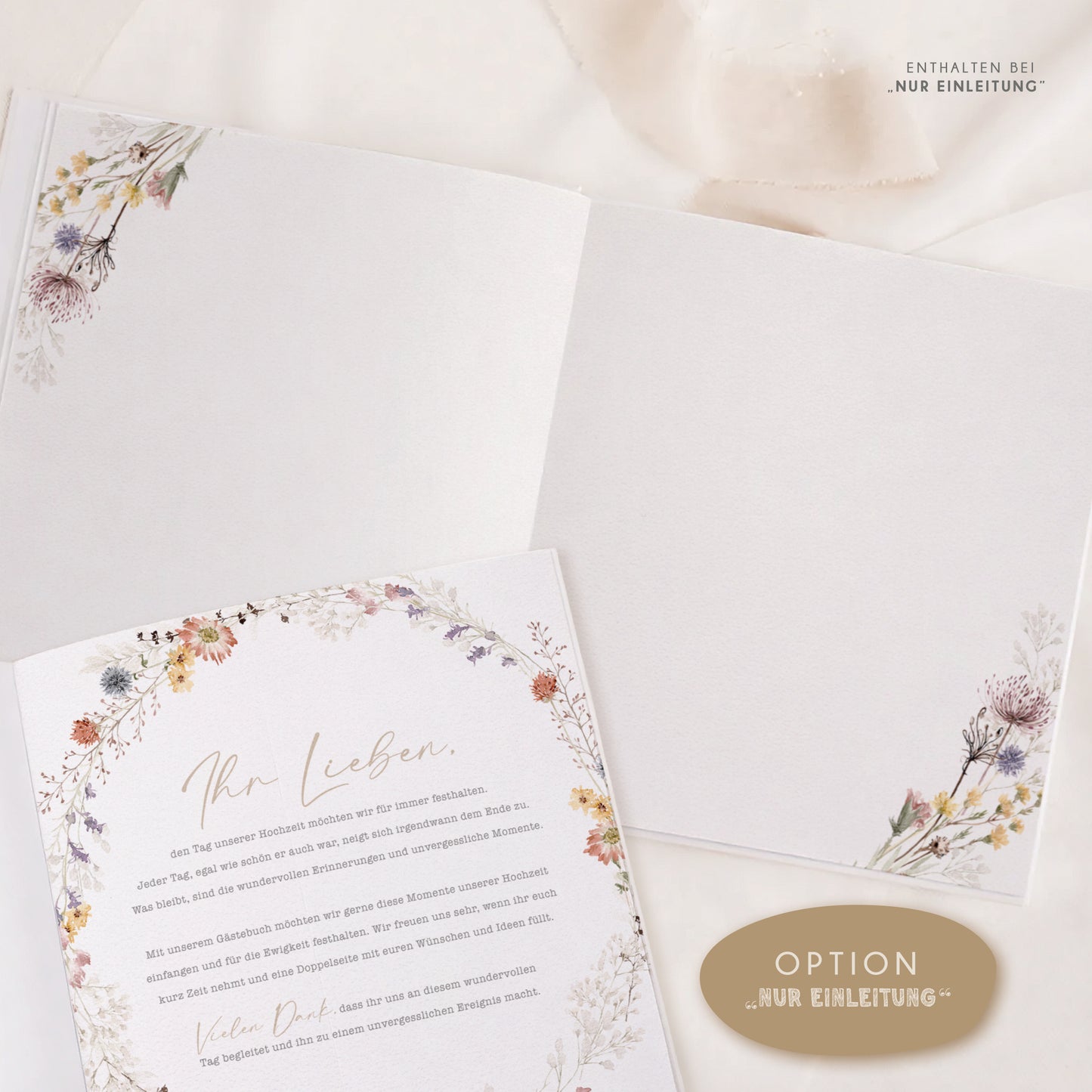 Personalisiertes Gästebuch Hochzeit – Wildblumen
