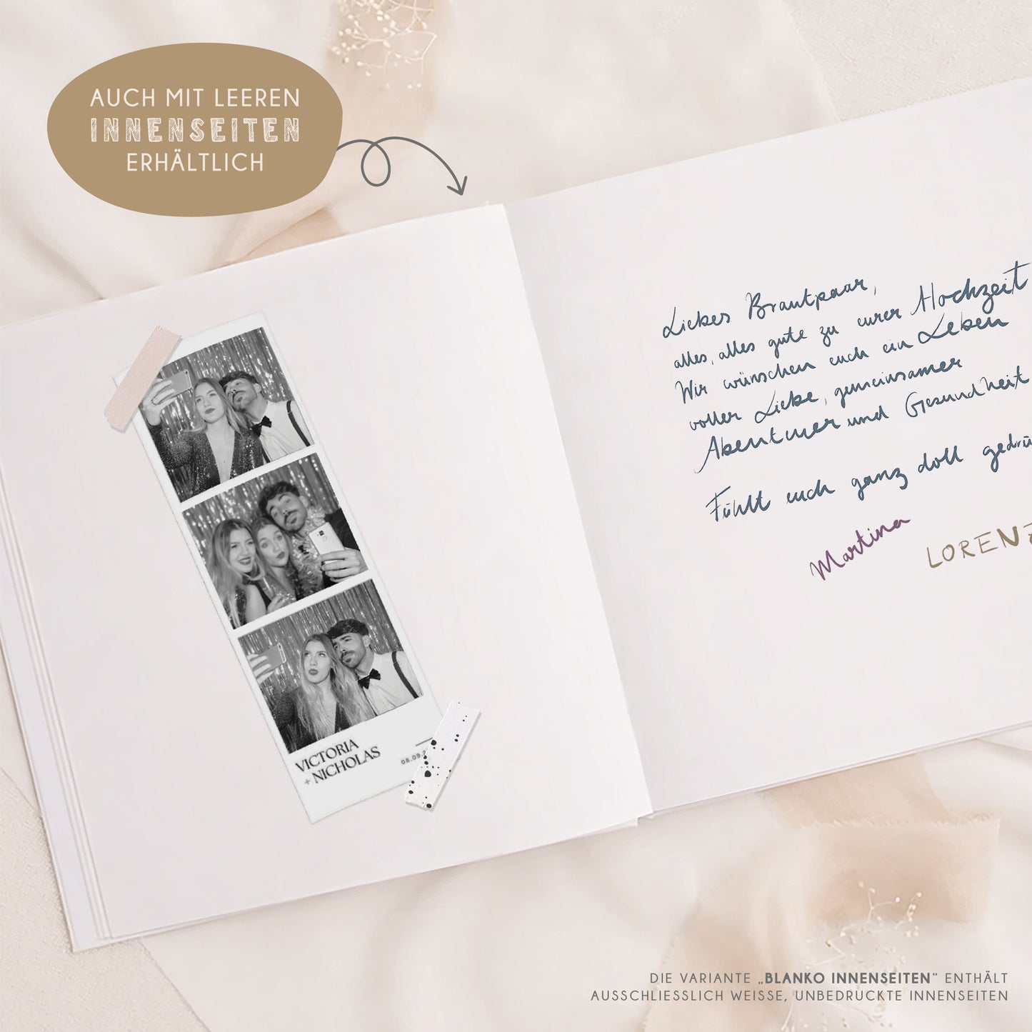 Personalisiertes Gästebuch Hochzeit – Wildblumen