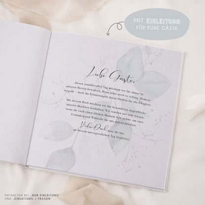 Personalisiertes Gästebuch Hochzeit – Mint Eukalyptus