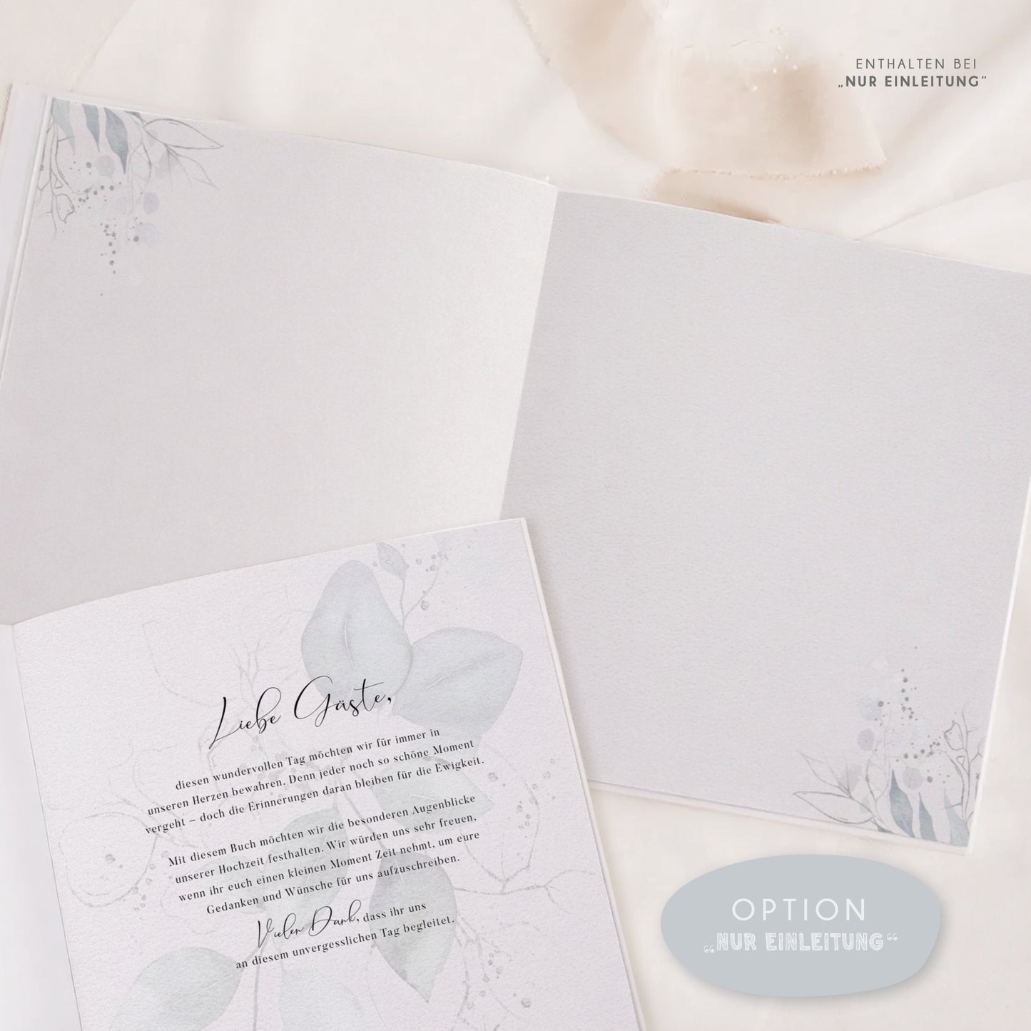 Personalisiertes Gästebuch Hochzeit – Mint Eukalyptus