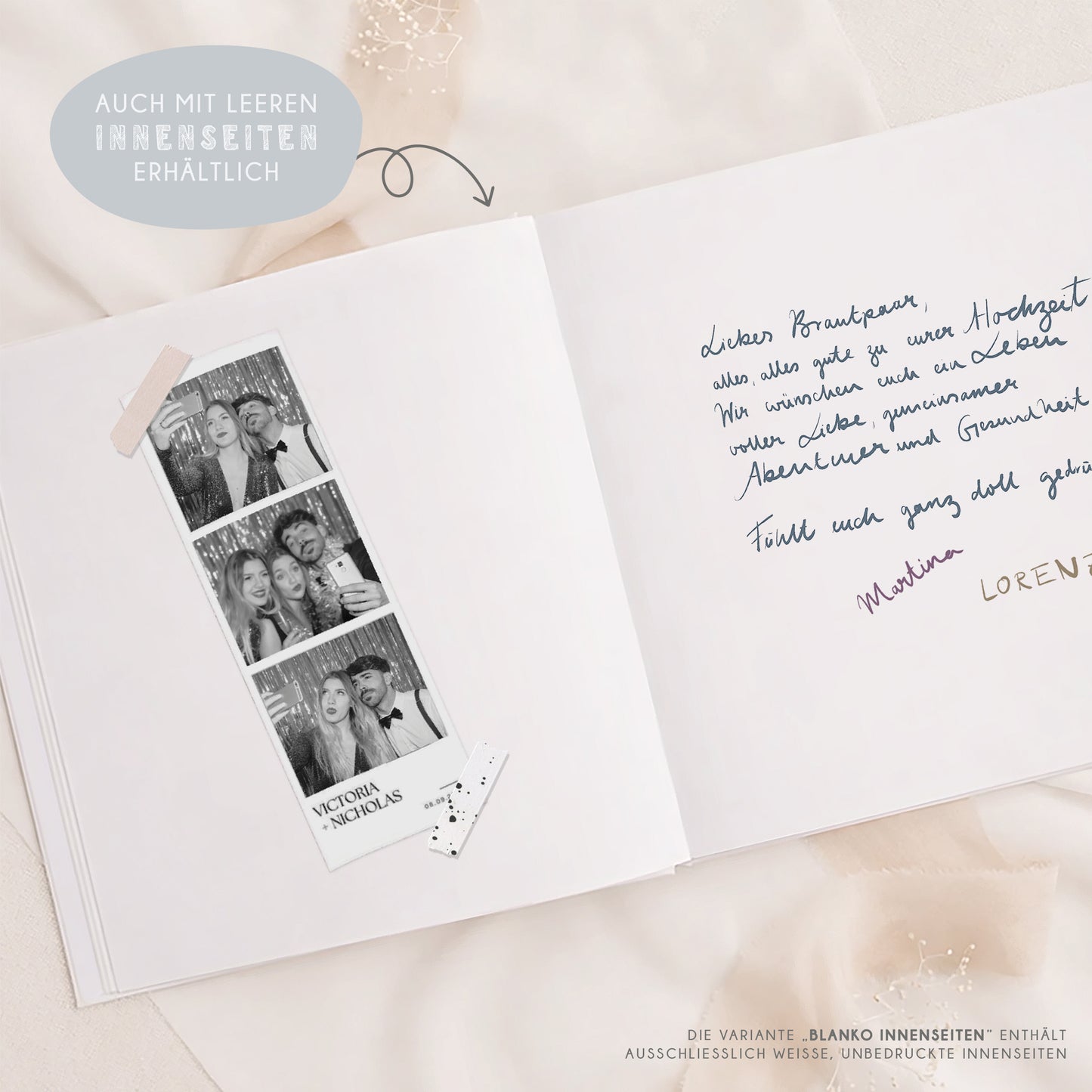 Personalisiertes Gästebuch Hochzeit – Mint Eukalyptus