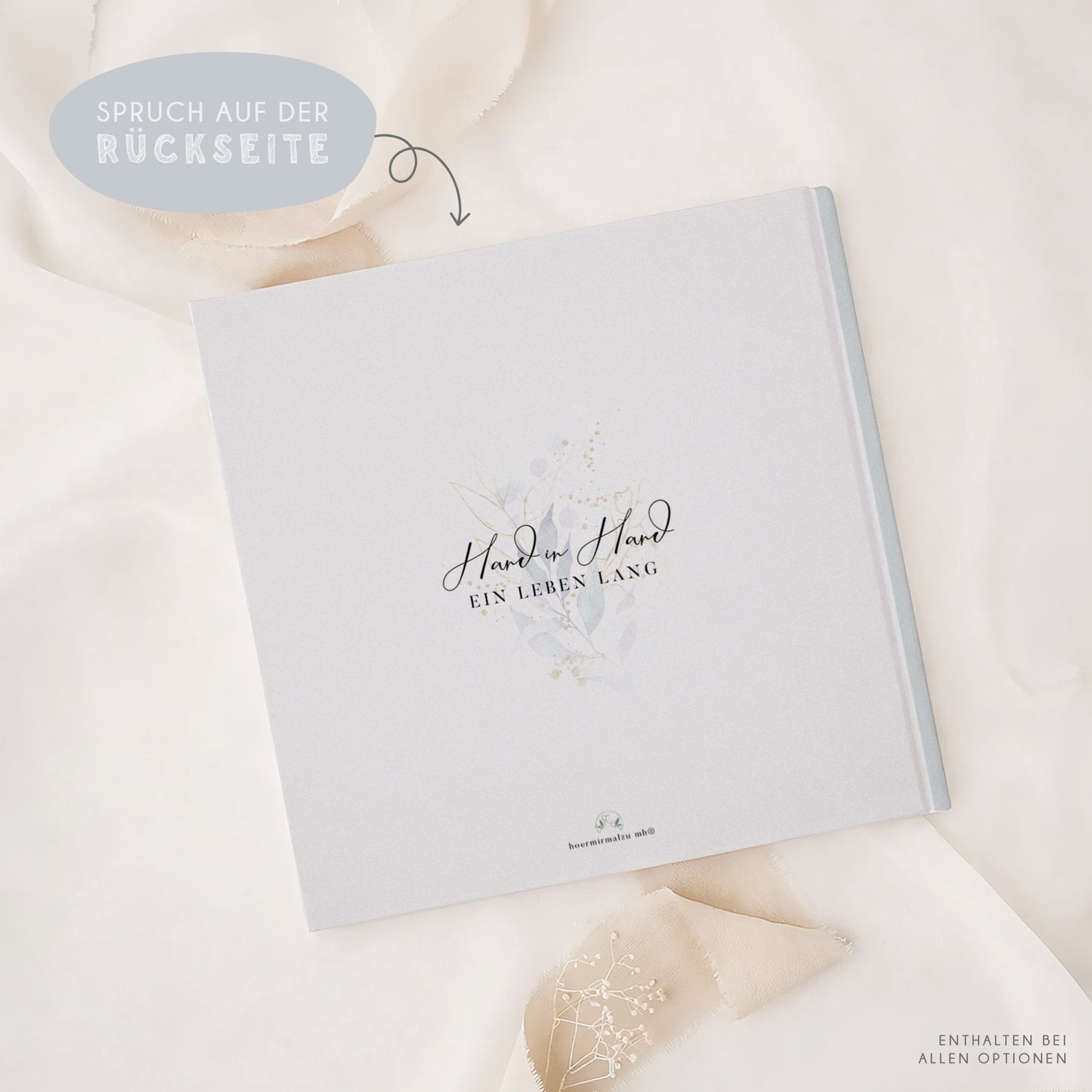 Personalisiertes Gästebuch Hochzeit – Mint Eukalyptus