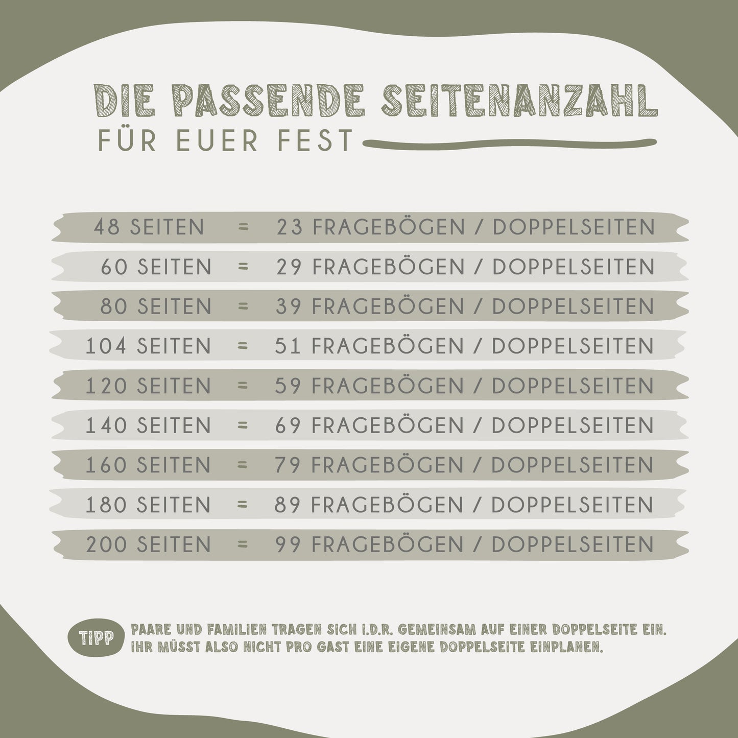 Personalisiertes Gästebuch Hochzeit – Olivenzweige