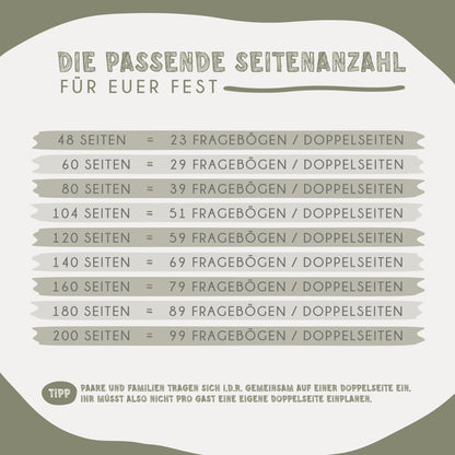 Personalisiertes Gästebuch Hochzeit – Olivenzweige