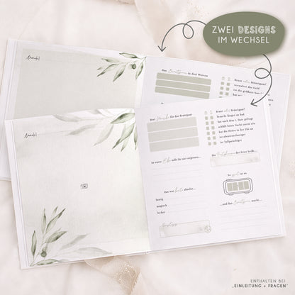 Personalisiertes Gästebuch Hochzeit – Olivenzweige