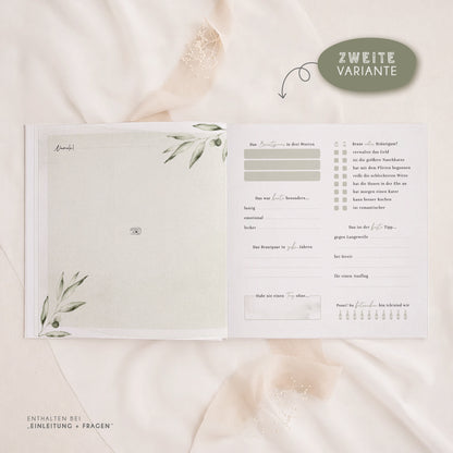 Personalisiertes Gästebuch Hochzeit – Olivenzweige