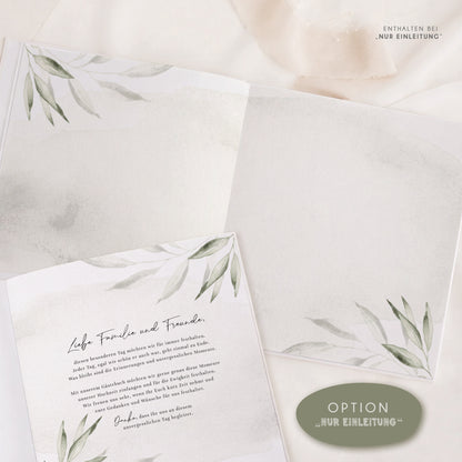 Personalisiertes Gästebuch Hochzeit – Olivenzweige