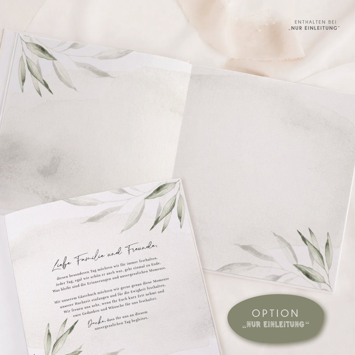 Personalisiertes Gästebuch Hochzeit – Olivenzweige