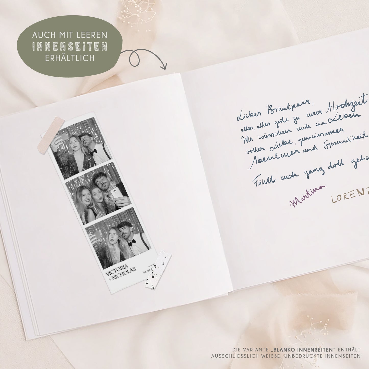 Personalisiertes Gästebuch Hochzeit – Olivenzweige