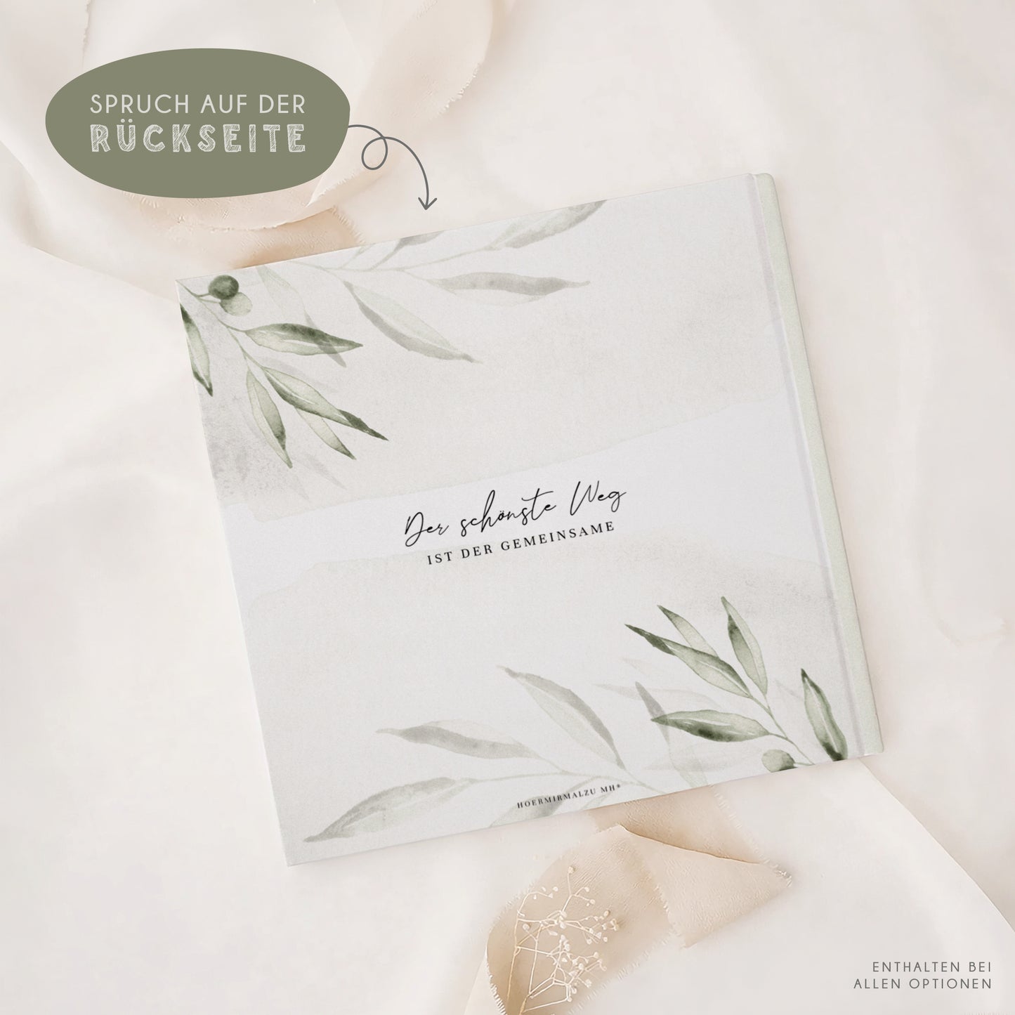 Personalisiertes Gästebuch Hochzeit – Olivenzweige