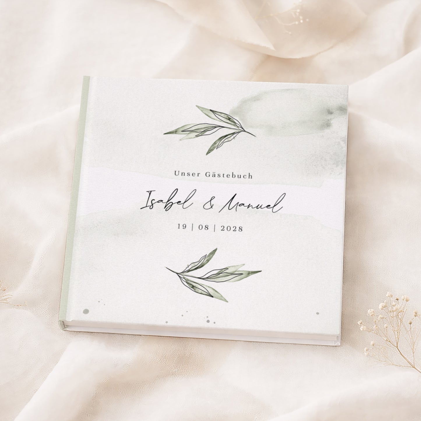 Personalisiertes Gästebuch Hochzeit – Olivenzweige