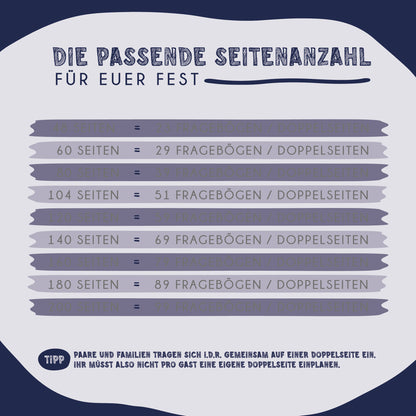 Personalisiertes Gästebuch Hochzeit – Glitzer Dunkelblau