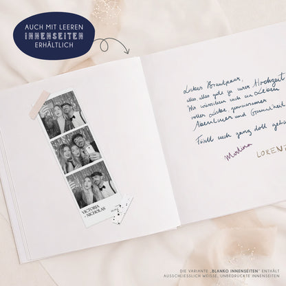 Personalisiertes Gästebuch Hochzeit – Glitzer Dunkelblau