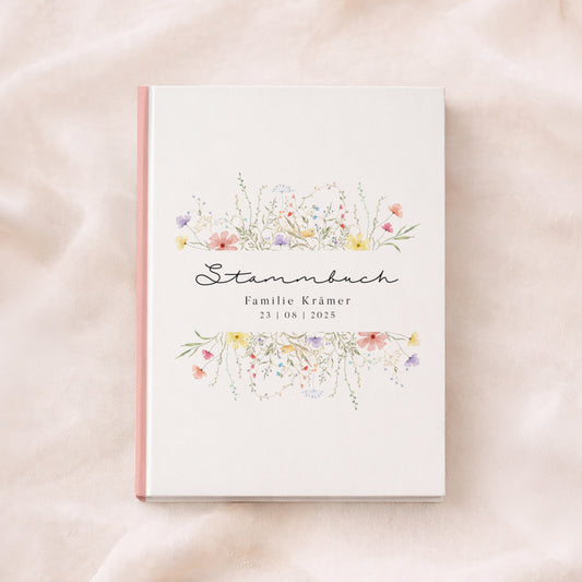 Stammbuch „Bunte Wildblumen“ – personalisiert zur Hochzeit