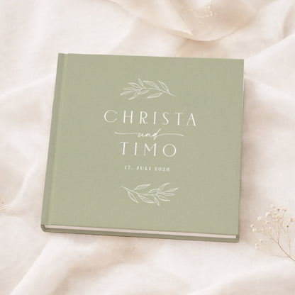 Personalisiertes Gästebuch Hochzeit – Soft Green Eukalyptus