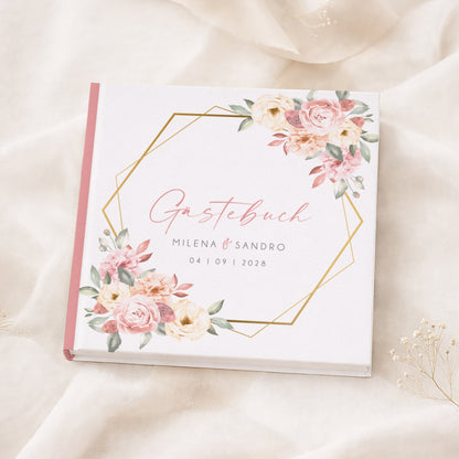 Personalisiertes Gästebuch Hochzeit – Vintage Blumen