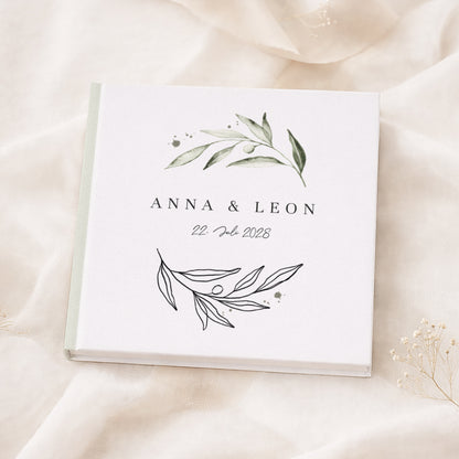 Personalisiertes Gästebuch Hochzeit – Mediterranes Oliven Design