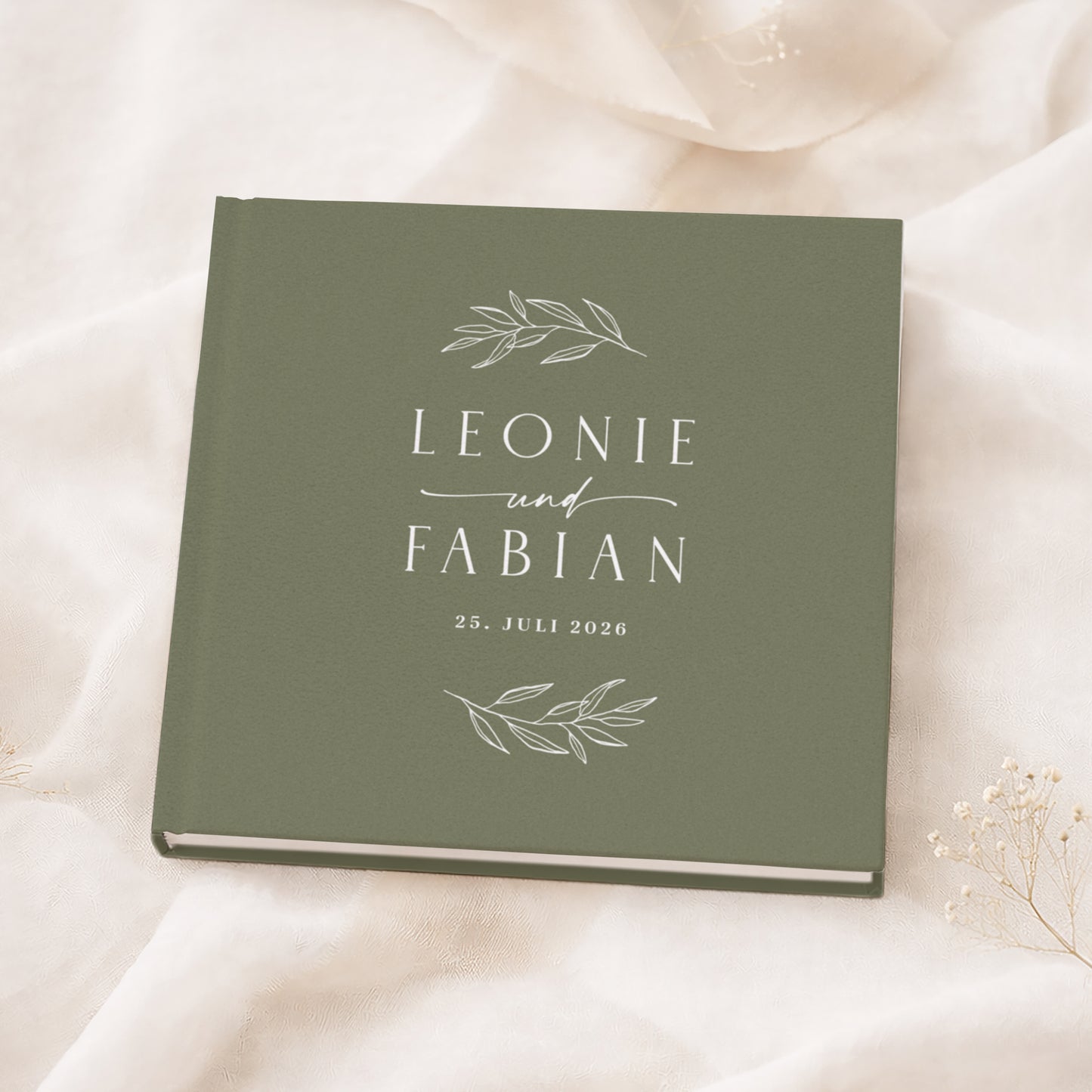 Personalisiertes Gästebuch Hochzeit – Sage Green Eukalyptus