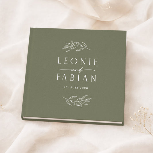 Personalisiertes Gästebuch Hochzeit – Sage Green Eukalyptus