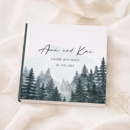 Personalisiertes Gästebuch Hochzeit – Forest Wood