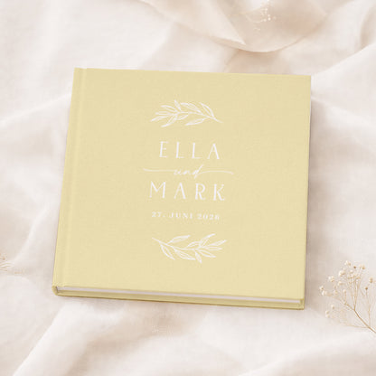 Personalisiertes Gästebuch Hochzeit – Butter Yellow Eukalyptus