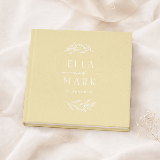 Personalisiertes Gästebuch Hochzeit – Butter Yellow Eukalyptus