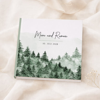 Personalisiertes Gästebuch Hochzeit – Naturliebe Wald
