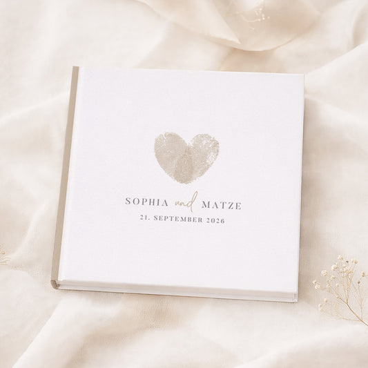 Personalisiertes Gästebuch Hochzeit – Fingerabdruck Herz