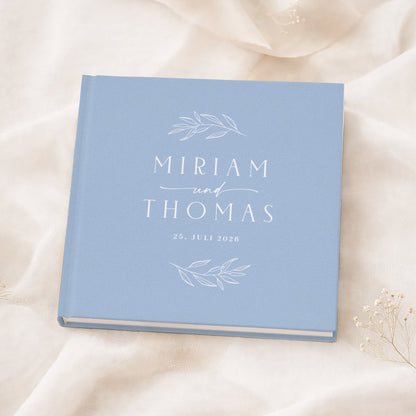 Personalisiertes Gästebuch Hochzeit – Dusty Blue Eukalyptus