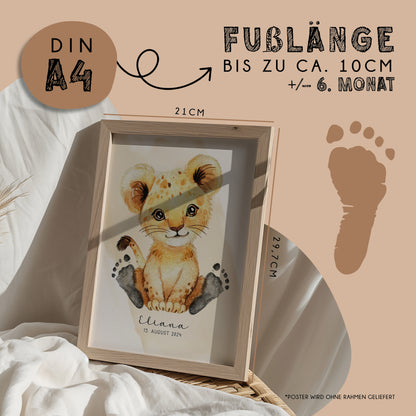 Fußabdruck Poster „Löwe“ – personalisierbar