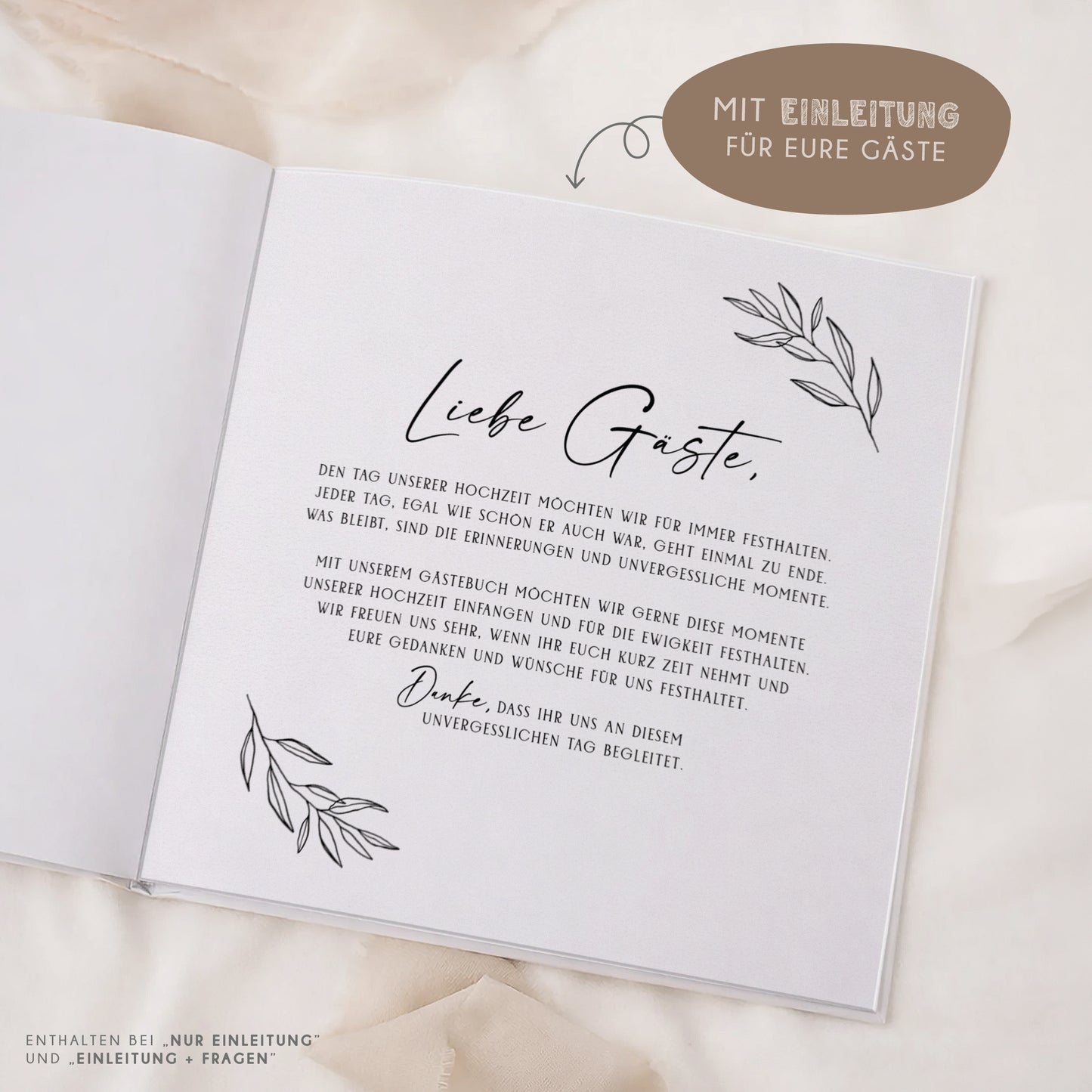 Personalisiertes Gästebuch Hochzeit – Simple White Eukalyptus
