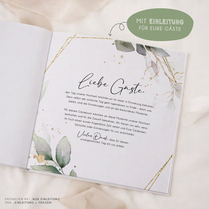 Personalisiertes Gästebuch Hochzeit – Eukalyptus Aquarell Design