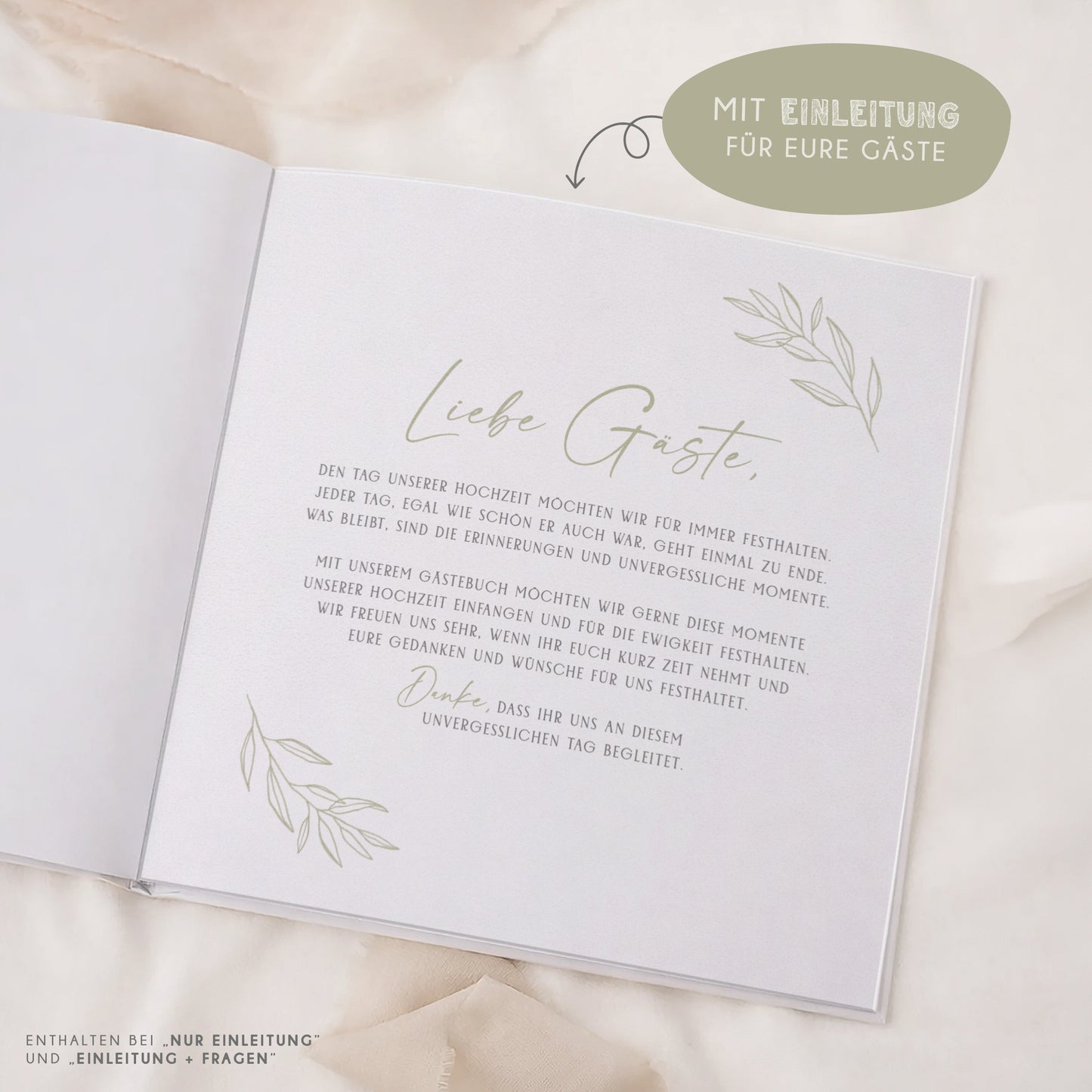 Personalisiertes Gästebuch Hochzeit – Soft Green Eukalyptus