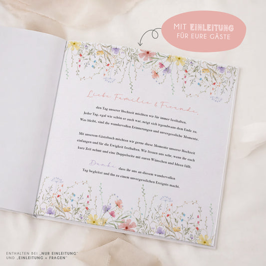 Personalisiertes Gästebuch Hochzeit – Bunte Wildblumen