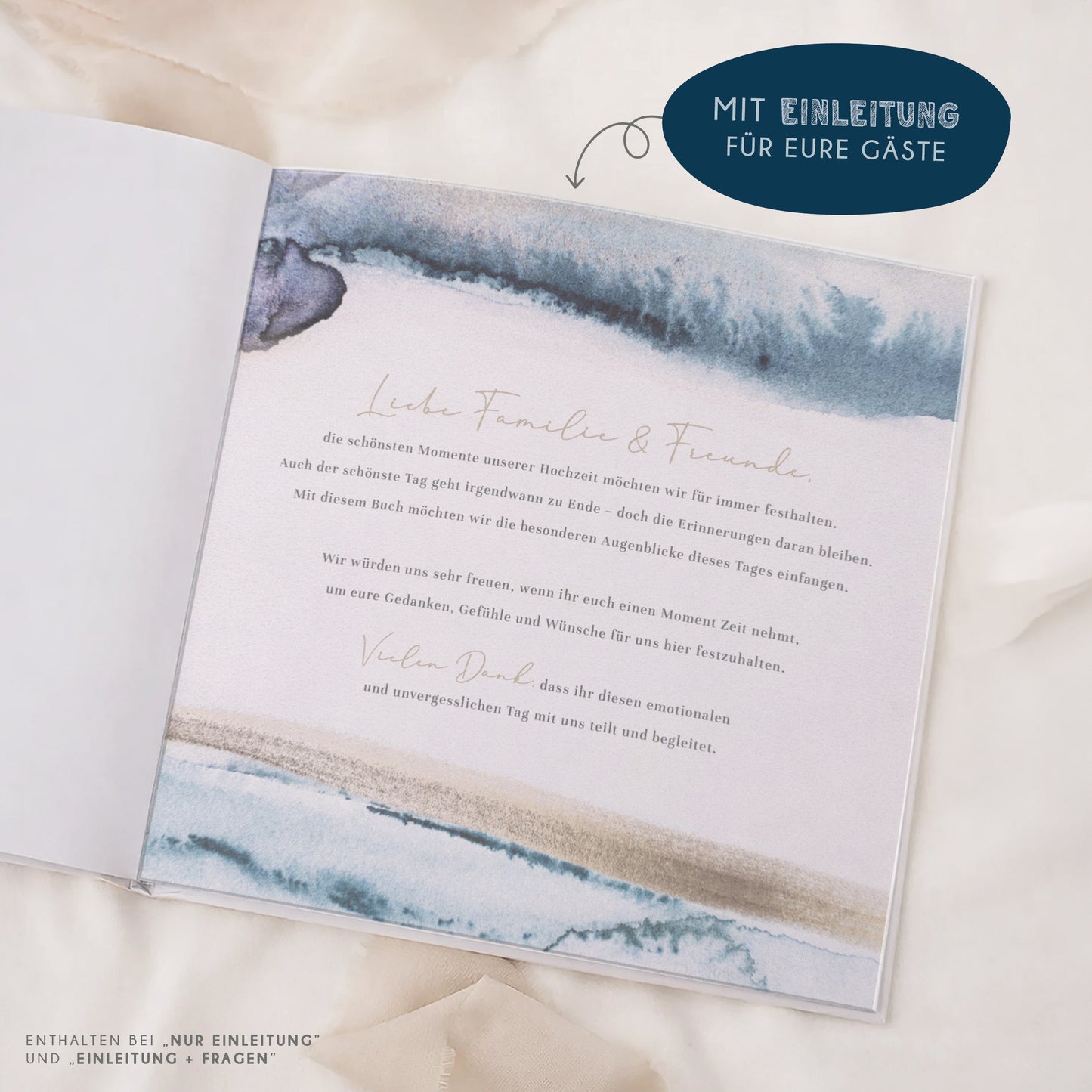 Personalisiertes Gästebuch Hochzeit – Maritimes Aquarell Design