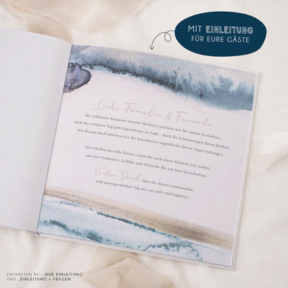 Personalisiertes Gästebuch Hochzeit – Maritimes Aquarell Design