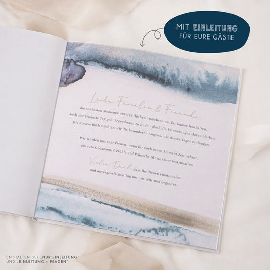Personalisiertes Gästebuch Hochzeit – Maritimes Aquarell Design