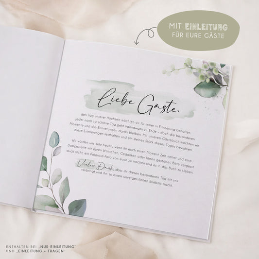 Personalisiertes Gästebuch Hochzeit – Eukalyptus Watercolor