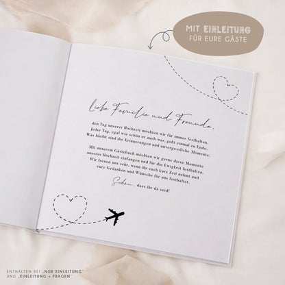 Personalisiertes Hochzeitsgästebuch – Weltkarte Reise Design