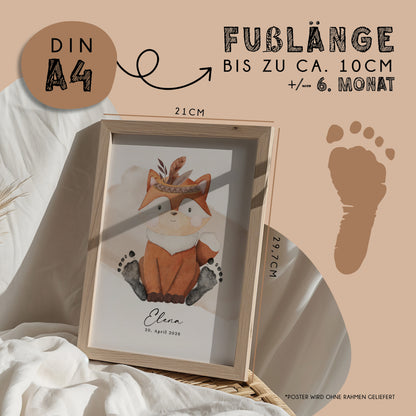 Fußabdruck Poster „Rotfuchs“ – personalisierbar