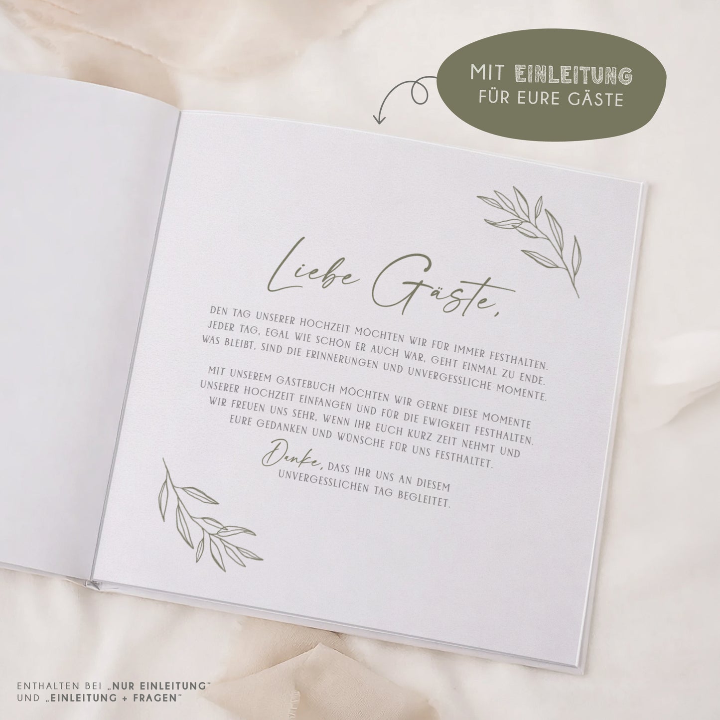 Personalisiertes Gästebuch Hochzeit – Sage Green Eukalyptus