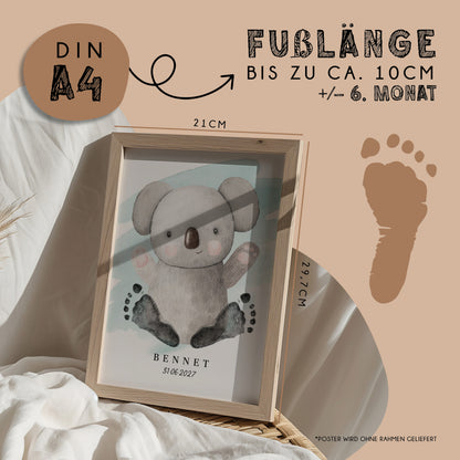 Fußabdruck Poster „Koala“ – personalisierbar
