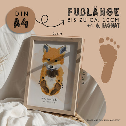 Fußabdruck Poster „Fuchs“ – personalisierbar
