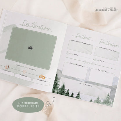 Personalisiertes Gästebuch Hochzeit – Wanderlust Design