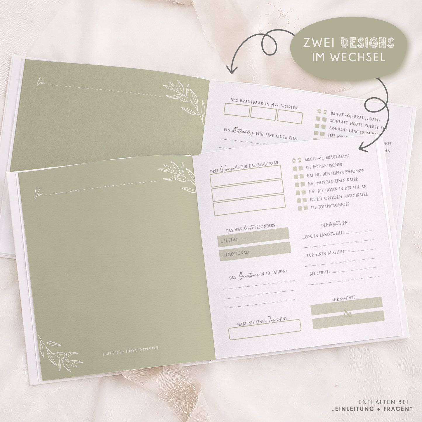 Personalisiertes Gästebuch Hochzeit – Soft Green Eukalyptus
