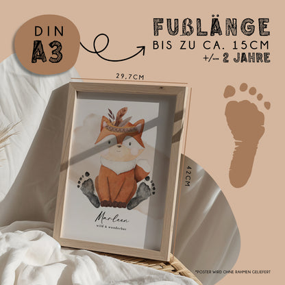 Fußabdruck Poster „Rotfuchs“ – personalisierbar