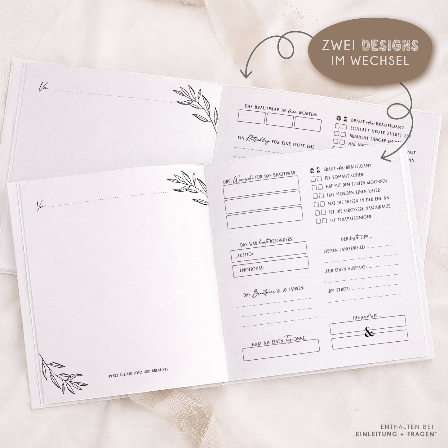 Personalisiertes Gästebuch Hochzeit – Simple White Eukalyptus